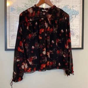 Wilfred Lourdes Floral Red and Black Blouse